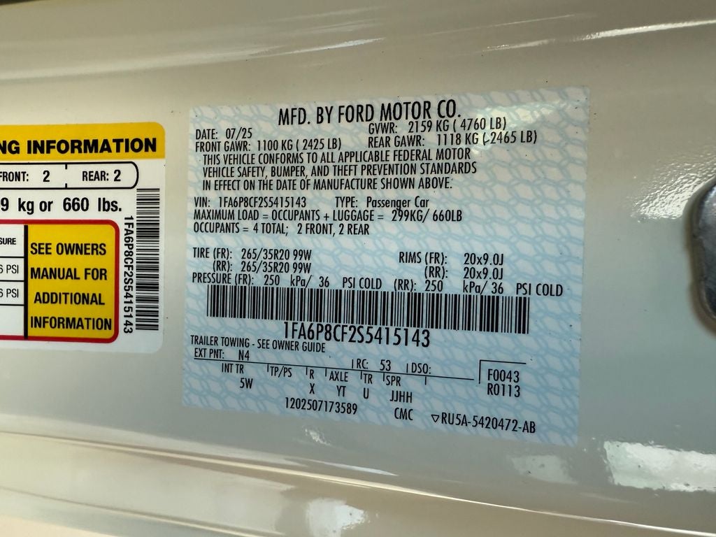 2025 Ford Mustang GT Premium 60 Year Anniversary