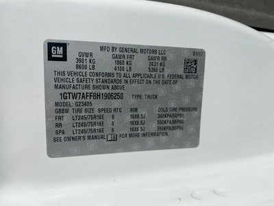 2017 GMC Savana 2500 Work Van