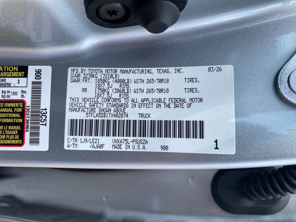 2026 Toyota Tundra SR5 CrewMax 5.5' Bed