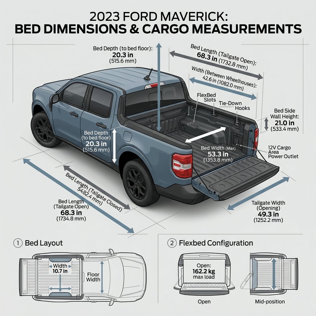 2023 Ford Maverick Bed Dimensions & Payload Capacity: Quick Key Specs